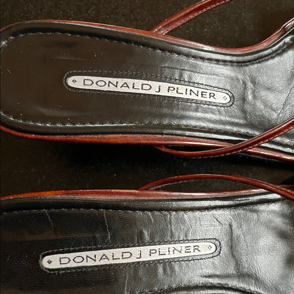 Donald J. Pliner Black and Brown Bow Sandals vintage - Picture 2 of 6